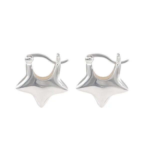 925 Sterling Silver Star Earrings - Picture 6 of 6